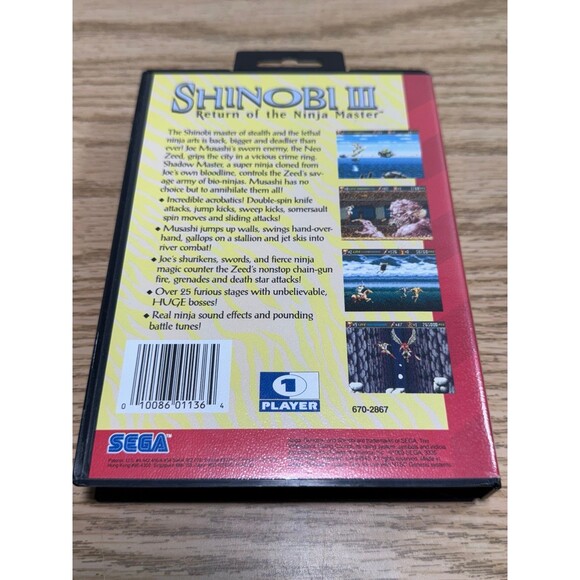 Shinobi III Return of the Ninja Master Sega Genesis CIB Complete Genuine Tested - Picture 3 of 3